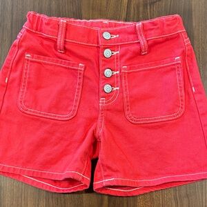 Red Girls Shorts